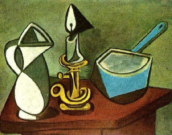 stilleben med emaljerad kastrull, pablo picasso